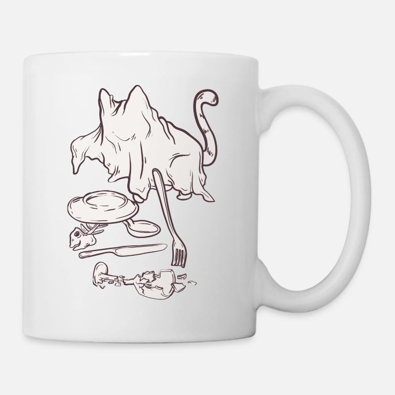 crime scene - halloween cat - Mug - white