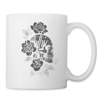 Crâne floral gothique rock - Mug blanc - blanc - Droite