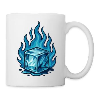 Burning Frozen Block – Flame Art - Tasse - Weiß - Rechts