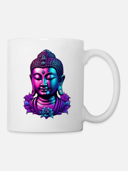 Neon Buddha Blossom Aura - Mug - white