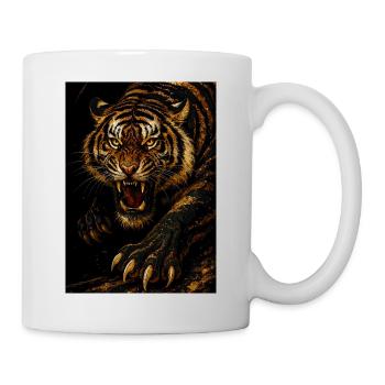 Tiger Rage on Dark Ground - Mug - white - Right