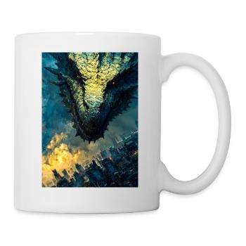Stormbound Dragon Over City - Mug - white - Right