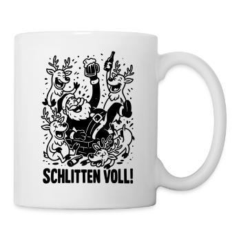 Schlitten Voll Weihnachtsfeier Alle VOLL - Tasse - Weiß - Rechts