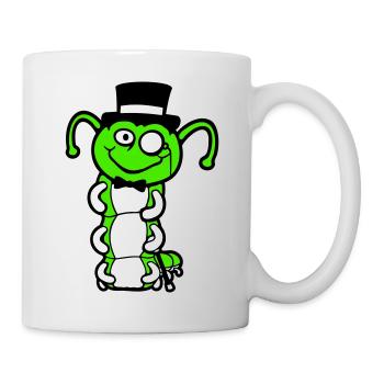 M. Caterpillar Chapeau haut de forme Monocle noeud papillon Gentleman Empire - Mug blanc - blanc - Droite