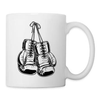 Gants de boxe également disponibles en tant que logo de club de boxe - Mug blanc - blanc - Droite