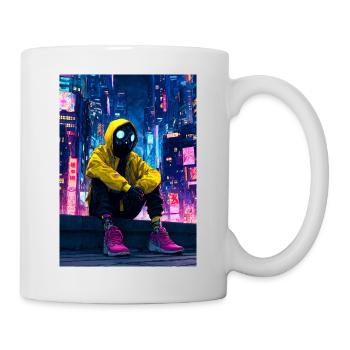 Neon City Cavalier Masqué - Mug blanc - blanc - Droite