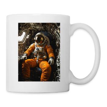 Astronaut in Orange Suit Inside Capsule - Mug - white - Right