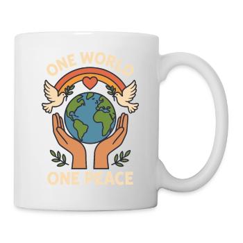 Un monde, une paix - Mug blanc - blanc - Droite