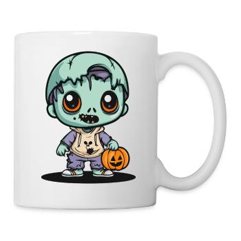 Zombie Halloween Bande dessinée effrayante - Mug blanc - blanc - Droite
