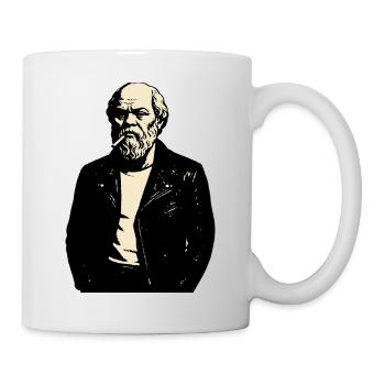 Socrates as rebellious punk rocker - Mug - white - Right