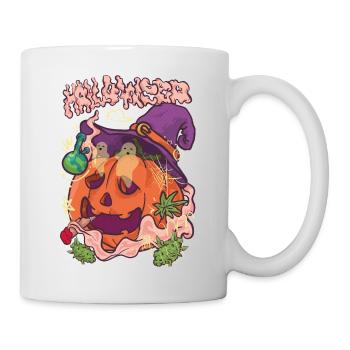 Halloweed – Der chillige Kürbiskönig - Tasse - Weiß - Rechts
