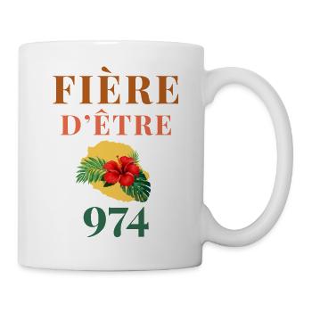 Fière d'être 974 Réunion - Mug blanc - blanc - Droite