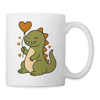 Dino mit Herzballon - Tasse - Weiß - Rechts