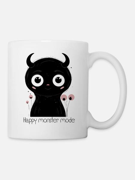 Mitternachts-Panda-Augen-Anhänger - Tasse - Weiß