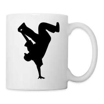B-Boy Silhouette – Breakdance Power Move Handstand - Tasse - Weiß - Rechts