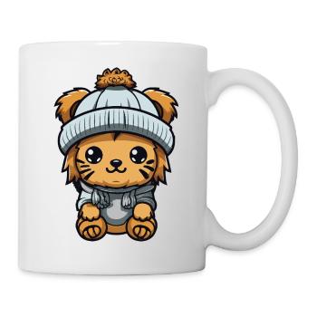 Lion Winter Animal Baby Comic - Mug - white - Right