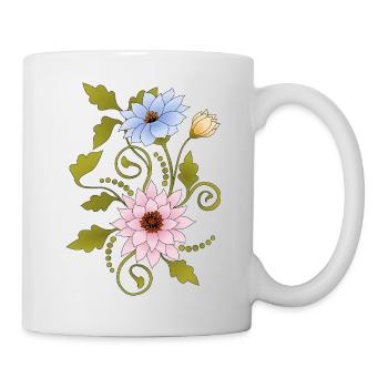 Fleur - Mug blanc - blanc - Droite