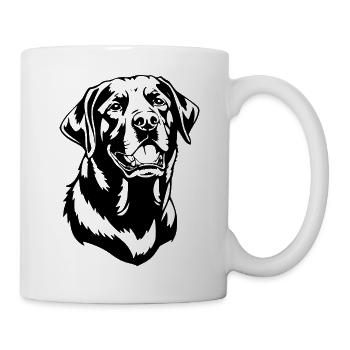 Hund Hundekopf T-shirt Geschenkidee - Tasse - Weiß - Rechts
