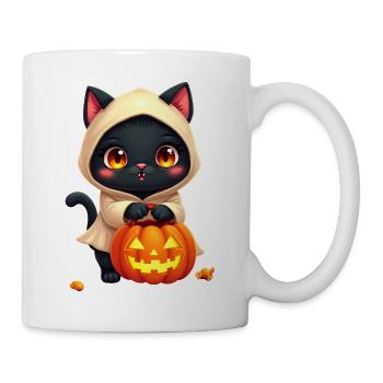 Halloween Cat with Halloween Pumpkin - Mug - white - Right