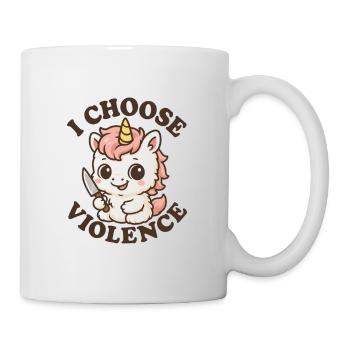 Licorne rebelle – I Choose Violence - Mug blanc - blanc - Droite