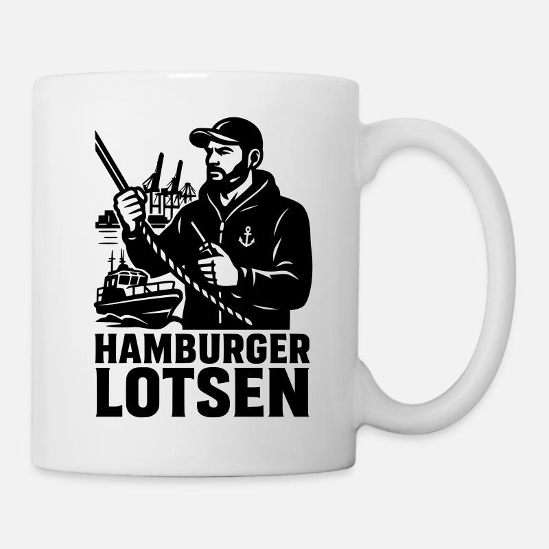 Hamburger Lotsen Hafen - Tasse - Weiß
