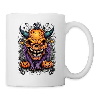 Halloween Demon with Pumpkin Head - Mug - white - Right