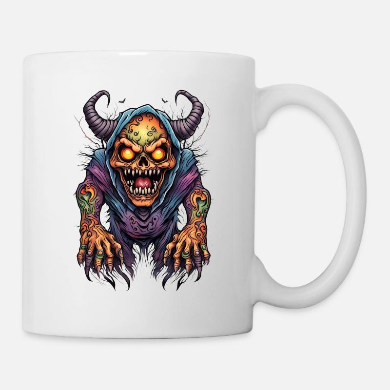 Verderbter Dämon mit Flammenaugen - Tasse - Weiß