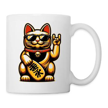 Metal-Neko – Rocking Maneki Neko Cat - Mug - white - Right