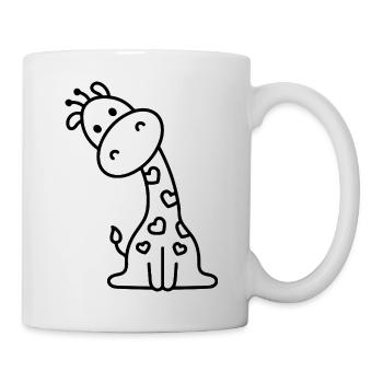 Süße Giraffe Skizze – kindliches Tiermotiv Design - Tasse - Weiß - Rechts