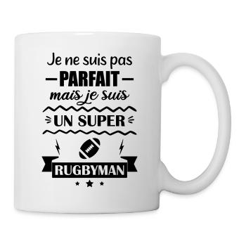 Super Rugbyman Sport Humor Rugby - Tasse - Weiß - Rechts