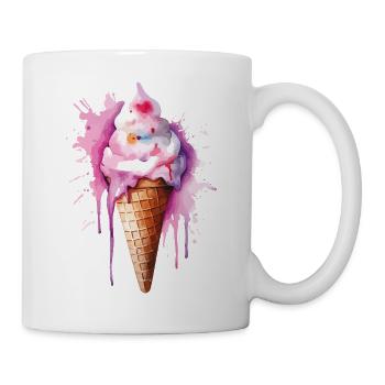 Wasserfarbe Eiscreme Tropfen - Tasse - Weiß - Rechts