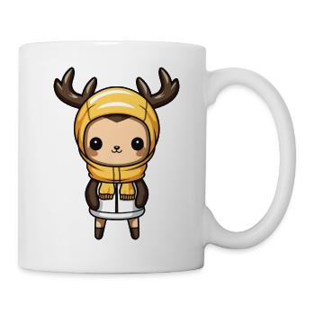 Reh Niedlich Comic Winter - Tasse - Weiß - Rechts