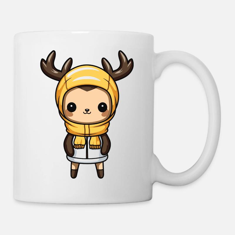 Reh Niedlich Comic Winter - Tasse - Weiß