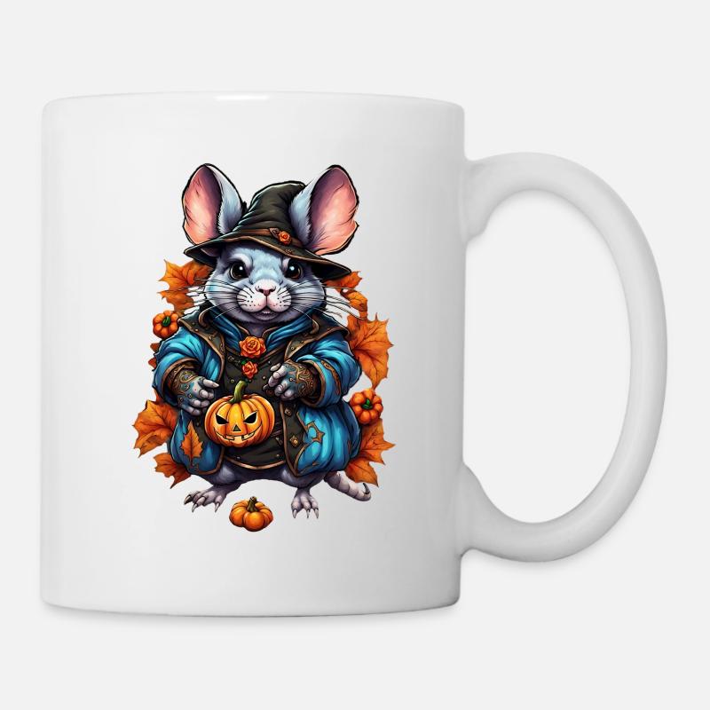 Hexenratte Herbstoutfit - Tasse - Weiß