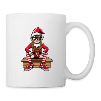 Weihnachtself Bling Rapper - Tasse - Weiß - Rechts