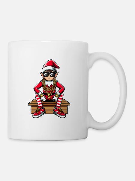 Weihnachtself Bling Rapper - Tasse - Weiß