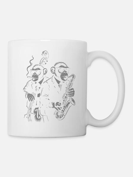 Graffiti Jazz Affen - Tasse - Weiß
