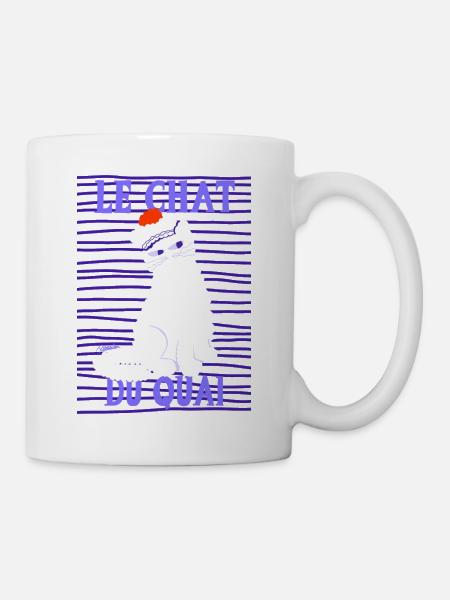 Weiße Katze vom Kai - Tasse - Weiß