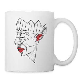 Rote Lippen, stille Wut - Tasse - Weiß - Rechts