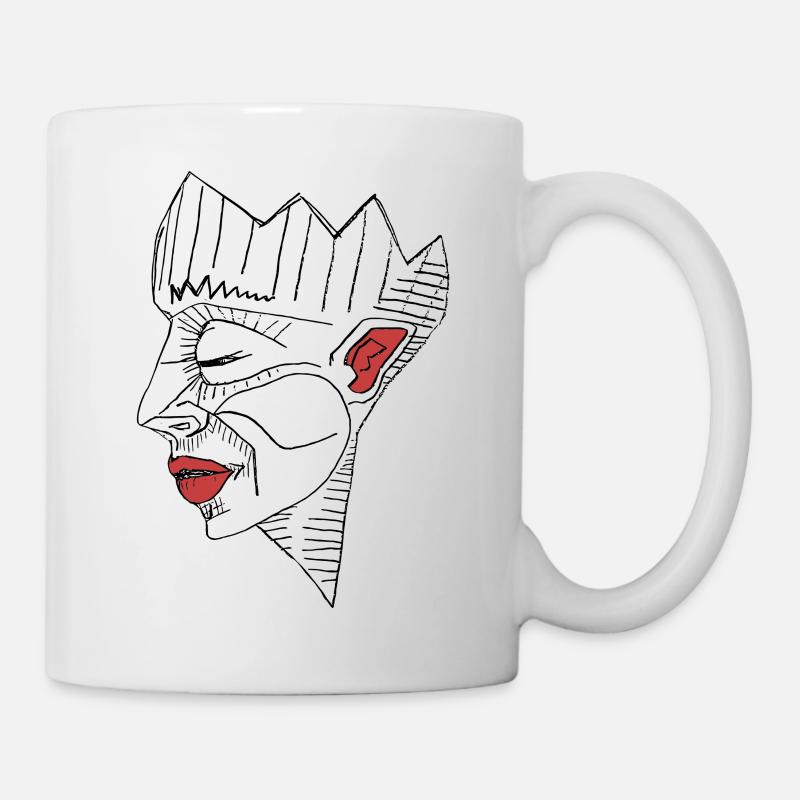 Red lips, silent rage - Mug - white