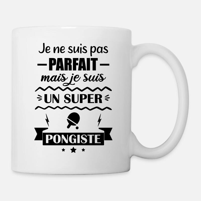 Super Pongiste Tennis de Table Ping-Pong Ping Pong - Mug blanc - blanc