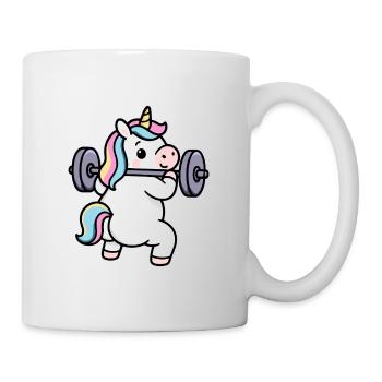 Licorne musclée – Squat arc-en-ciel et bonne humeu - Mug blanc - blanc - Droite