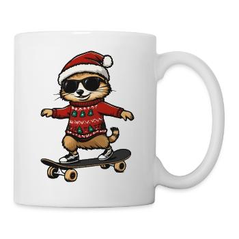 Erdmännchen Weihnachten Lustig - Tasse - Weiß - Rechts