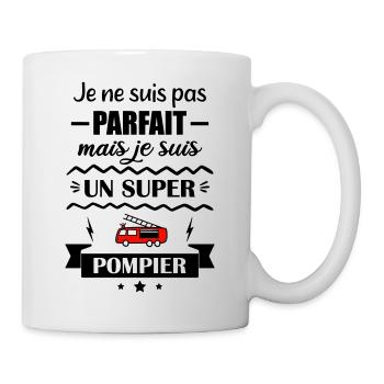 Super Pompier Héros du Feu Camion de pompiers - Mug blanc - blanc - Droite