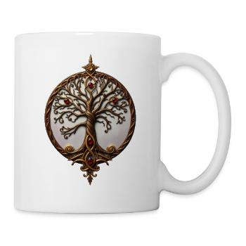 Baum des Lebens in Gold - Tasse - Weiß - Rechts