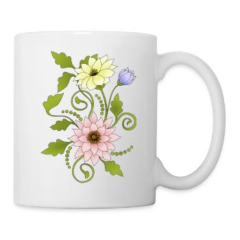 Fleur - Mug blanc - blanc - Droite