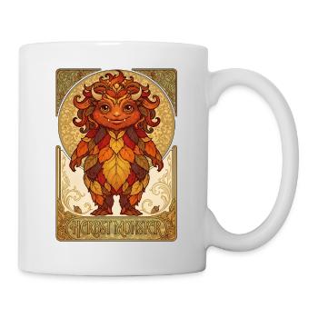 Herbst Monster aus Laub - Tasse - Weiß - Rechts