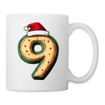 Biscuit 9 chiffres Noël - Mug blanc - blanc - Droite