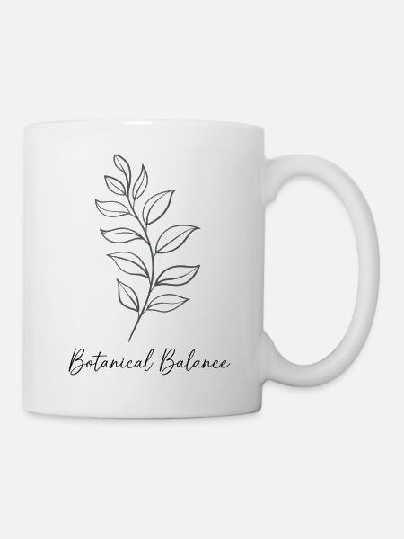 Botanical Balance – Linienkunst - Tasse - Weiß