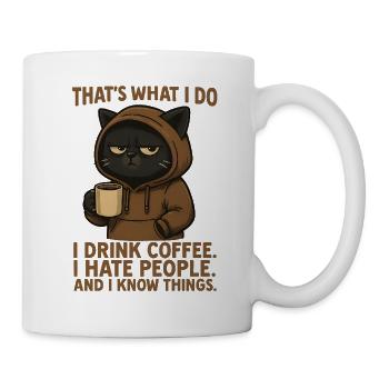 C’est ce que je fais, je bois du café Kaffee Katze - Mug blanc - blanc - Droite